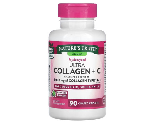 Nature's Truth, Ultra Collagen + C, 3,000 mg , 90 Coated Caplets Nature's Truth, Ultra Collagen + C, 3,000 mg , 90 Coated Caplets