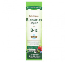 Витамины группы B Nature's Truth, Vitamins, жидкий сублингвальный комплекс витаминов группы B и витамин B12, натуральные ягоды, 59 мл (2 жидк. Унции)