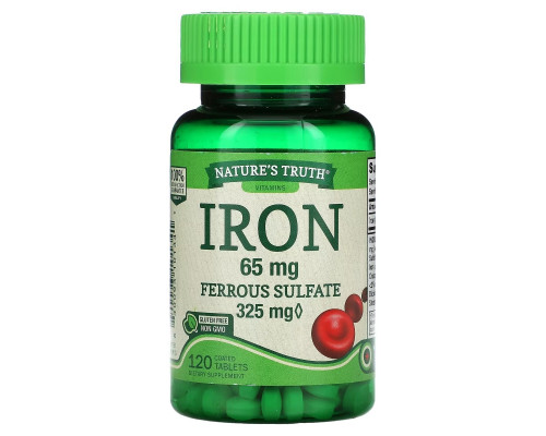 Nature's Truth, Iron, 65 mg, 120 Coated Tablets Nature's Truth, Iron, 65 mg, 120 Coated Tablets