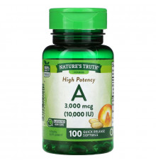 Nature's Truth, High Potency Vitamin A, 3,000 mcg (10,000 IU), 100 Quick Release Softgels