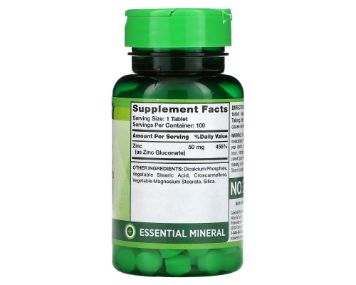 Nature's Truth, Chelated Zinc, 50 mg, 100 Tablets Nature's Truth, Chelated Zinc, 50 mg, 100 Tablets