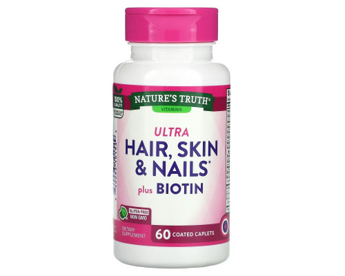 Nature's Truth, Ultra Hair, Skin & Nails плюс биотин, 60 капсул в оболочке Nature's Truth, Ultra Hair, Skin & Nails плюс биотин, 60 капсул в оболочке