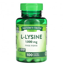 Аминокислоты Nature's Truth, L-лизин, 1000 мг, 100 капсул, покрытых оболочкой