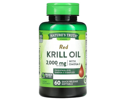Nature's Truth, Red Krill Oil with Omega-3, 2,000 mg, 60 Quick Release Softgels Nature's Truth, Red Krill Oil with Omega-3, 2,000 mg, 60 Quick Release Softgels