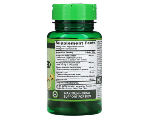 Мужское здоровье Nature's Truth, Травка из Horny Goat Weed с макой, 60 вегетарианских капсул Мужское здоровье Nature's Truth, Травка из Horny Goat Weed с макой, 60 вегетарианских капсул
