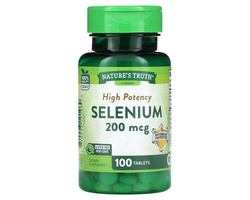Nature's Truth, High Potency Selenium, 200 mcg, 100 Tablets Nature's Truth, High Potency Selenium, 200 mcg, 100 Tablets