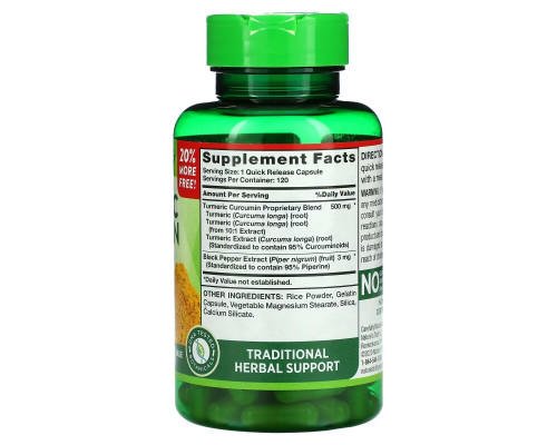 Nature's Truth, Turmeric Curcumin Complex Plus Black Pepper Extract, 500 mg, 120 Quick Release Capsules Nature's Truth, Turmeric Curcumin Complex Plus Black Pepper Extract, 500 mg, 120 Quick Release Capsules