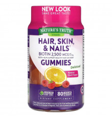 Nature's Truth, Hair, Skin & Nails, Natural Fruit, 1,250 mcg, 80 Vegan Gummies