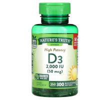 Nature's Truth, High Potency Vitamin D3, 50 mcg (2,000 IU), 300 Quick Release Softgels