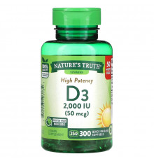 Nature's Truth, High Potency Vitamin D3, 50 mcg (2,000 IU), 300 Quick Release Softgels