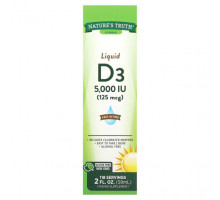Витамин D Nature's Truth, Vitamins, жидкий D3, 125 мкг (5000 МЕ), 59 мл (2 жидк. Унции)