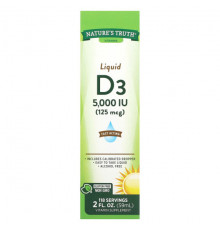 Витамин D Nature's Truth, Vitamins, жидкий D3, 125 мкг (5000 МЕ), 59 мл (2 жидк. Унции)