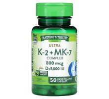 Nature's Truth, K-2 + MK-7 Complex, 800 mcg, 50 Quick Release Capsules
