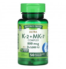 Nature's Truth, K-2 + MK-7 Complex, 800 mcg, 50 Quick Release Capsules