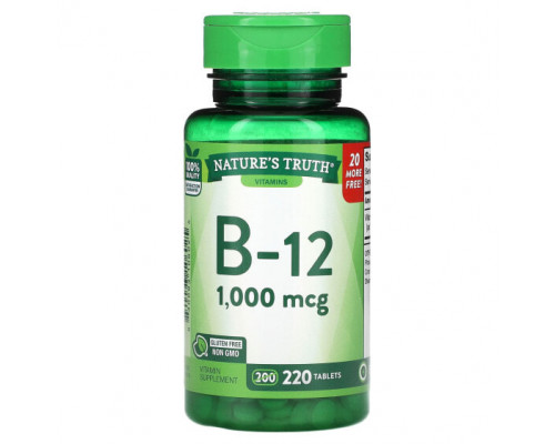 Витамины группы B Nature's Truth, Витамин B-12, 1000 мкг, 220 таблеток Витамины группы B Nature's Truth, Витамин B-12, 1000 мкг, 220 таблеток