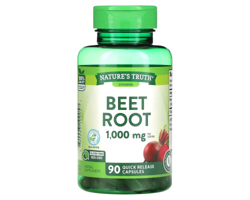 Nature's Truth, Beet Root, 500 mg, 90 Quick Release Capsules Nature's Truth, Beet Root, 500 mg, 90 Quick Release Capsules