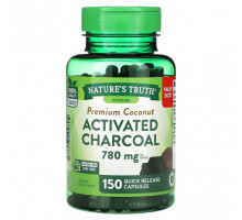 Растительные масла Nature's Truth, Vitamins, кокосовый активированный уголь премиального качества, 260 мг, 150 капсул с быстрым высвобождением