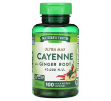 Овощи Nature's Truth, Vitamins, Ultra Max Cayenne с корнем имбиря, 100 капсул быстрого высвобождения