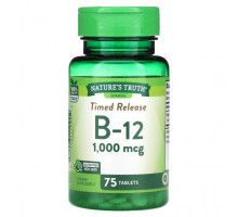 Витамины группы B Nature's Truth, Vitamins, B12 с замедленным высвобождением, 1000 мкг, 75 таблеток