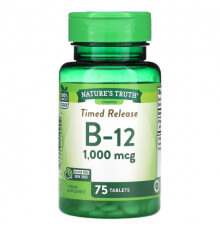 Витамины группы B Nature's Truth, Vitamins, B12 с замедленным высвобождением, 1000 мкг, 75 таблеток