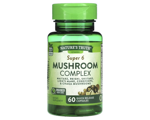 Nature's Truth, Super 6 Mushroom Complex, 60 Quick Release Capsules Nature's Truth, Super 6 Mushroom Complex, 60 Quick Release Capsules