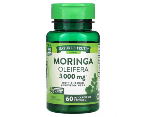 Суперфуды Nature's Truth, Moringa Oleifera, 3000 мг, 60 капсул с быстрым высвобождением Суперфуды Nature's Truth, Moringa Oleifera, 3000 мг, 60 капсул с быстрым высвобождением