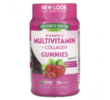 Женское здоровье Nature's Truth, Multivitmain + Collagen для женщин, натуральная ягодная смесь, 70 жевательных таблеток