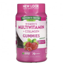 Женское здоровье Nature's Truth, Multivitmain + Collagen для женщин, натуральная ягодная смесь, 70 жевательных таблеток