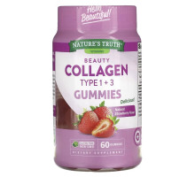 Nature's Truth, Beauty Collagen Gummies, Types 1 + 3, Natural Strawberry, 60 Gummies