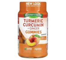 Nature's Truth, Turmeric Curcumin + Ginger, Natural Peach, 70 Vegan Gummies