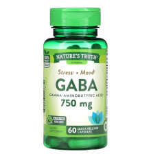 Nature's Truth, Gaba, Gamma Aminobutyric Acid, 750 mg, 60 Quick Release Capsules