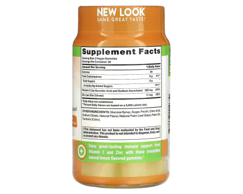 Nature's Truth, C + Zinc, Immune Support, Natural Lemon, 60 Vegan Gummies Nature's Truth, C + Zinc, Immune Support, Natural Lemon, 60 Vegan Gummies