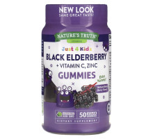 Nature's Truth, Just 4 Kids, Black Elderberry + Vitamin C, Zinc, Natural Berry Berry, 50 Vegan Gummies