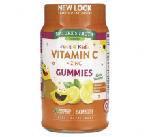 Детское здоровье Nature's Truth, Just 4 Kids, витамин C и цинк, натуральный лимонный вкус, 60 веганских жевательных мармеладок