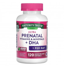 Nature's Truth, Ultra Prenatal Vitamins & Minerals + DHA, 120 Quick Release Softgels