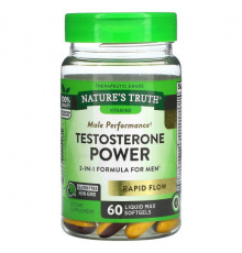 Мужское здоровье Testosterone Power, 60 Liquid Max Softgels