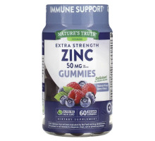 Nature's Truth, Extra Strength Zinc, Natural Mixed Berry, 50 mg, 60 Vegan Gummies