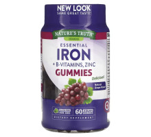 Nature's Truth, Essential Iron + B-Vitamins, Zinc, Natural Grape, 60 Vegan Gummies