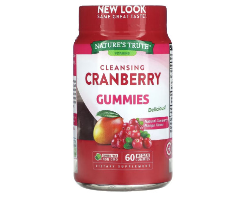 Nature's Truth, Cleansing Cranberry Gummies, Natural Cranberry Mango, 60 Vegan Gummies Nature's Truth, Cleansing Cranberry Gummies, Natural Cranberry Mango, 60 Vegan Gummies