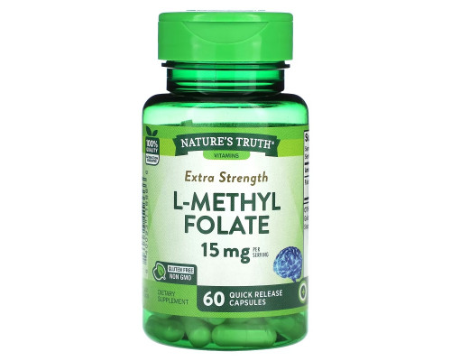Nature's Truth, Extra Strength L-Methyl Folate, 7.5 mg, 60 Quick Release Capsules Nature's Truth, Extra Strength L-Methyl Folate, 7.5 mg, 60 Quick Release Capsules