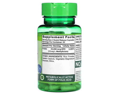 Nature's Truth, Extra Strength L-Methyl Folate, 7.5 mg, 60 Quick Release Capsules Nature's Truth, Extra Strength L-Methyl Folate, 7.5 mg, 60 Quick Release Capsules