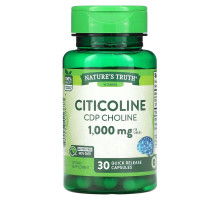 Nature's Truth, Citicoline CDP Choline, 1000 мг, 30 капсул с быстрым высвобождением