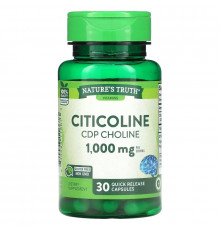 Nature's Truth, Citicoline CDP Choline, 1000 мг, 30 капсул с быстрым высвобождением