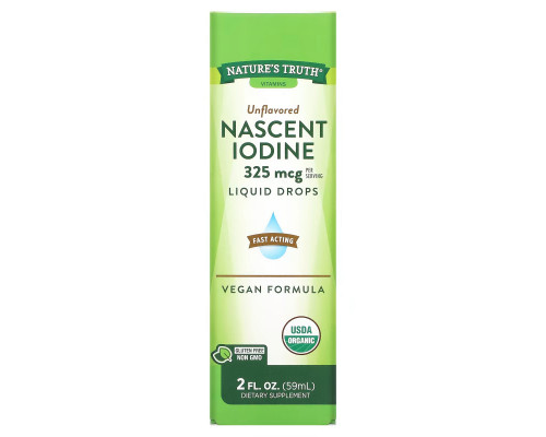 Nature's Truth, Vitamins, Nascent Iodine, Liquid Drops, Unflavored, 325 mcg, 2 fl oz (59 ml)