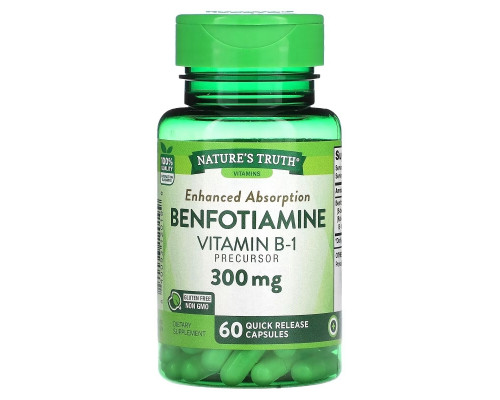 Nature's Truth, Benfotiamine, 300 mg, 60 Quick Release Capsules Nature's Truth, Benfotiamine, 300 mg, 60 Quick Release Capsules