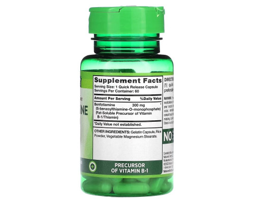 Nature's Truth, Benfotiamine, 300 mg, 60 Quick Release Capsules Nature's Truth, Benfotiamine, 300 mg, 60 Quick Release Capsules