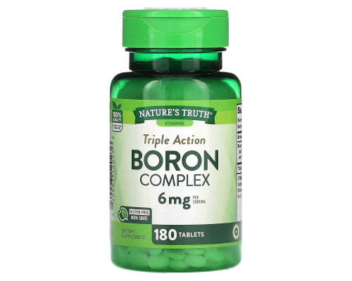 Nature's Truth, Triple Action Boron Complex, 3 mg, 180 Tablets Nature's Truth, Triple Action Boron Complex, 3 mg, 180 Tablets
