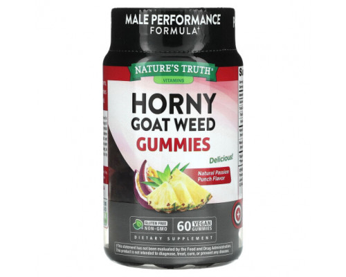 Мужское здоровье Horny Goat Weed, Passion Punch, 60 Vegan Gummies Мужское здоровье Horny Goat Weed, Passion Punch, 60 Vegan Gummies