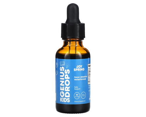 JoySpring, Genius Drops for Kids, Focus & Attention, 1 fl oz (30 ml) JoySpring, Genius Drops for Kids, Focus & Attention, 1 fl oz (30 ml)