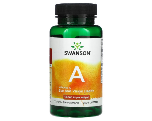 Swanson, Vitamin A, 10,000 IU, 250 Softgels Swanson, Vitamin A, 10,000 IU, 250 Softgels